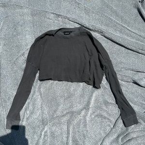 Urban Outfitters lounge long sleeve dark grey cropped shirt